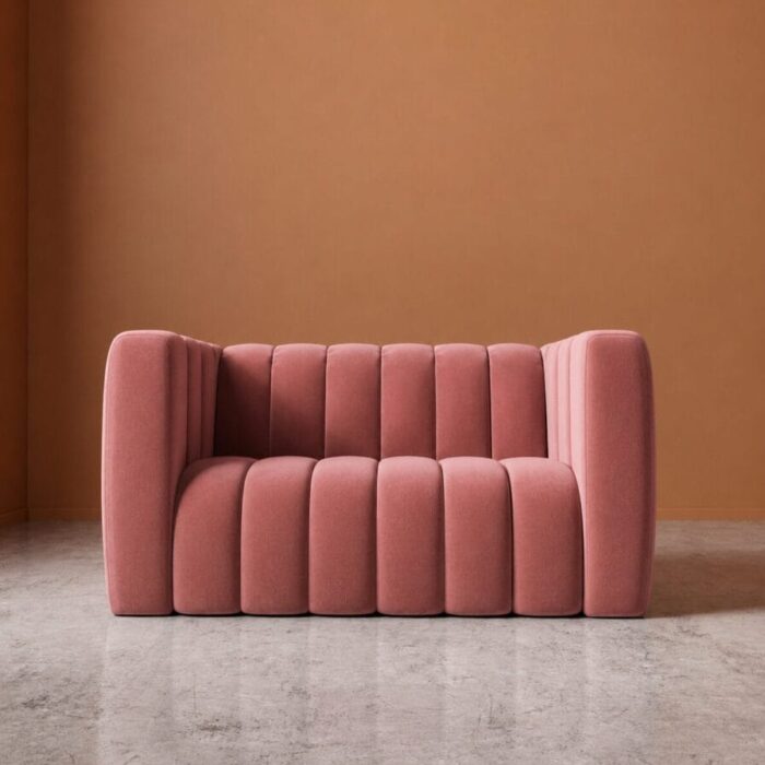 Calmora 2 Seater Sofa - Blush Pink Velvet