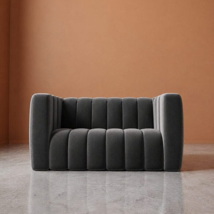 Calmora 2 Seater Sofa - Dark Grey Velvet