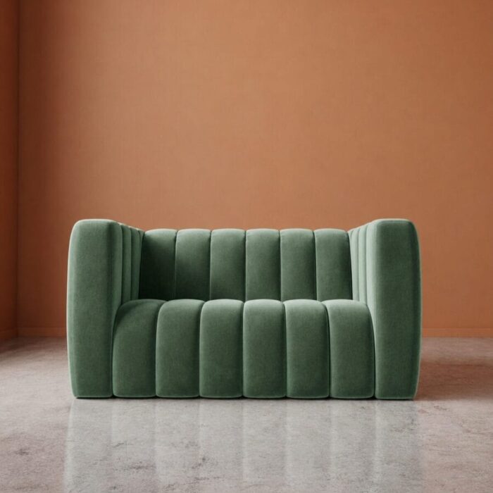 Calmora 2 Seater Sofa - Dark Mint Green Velvet