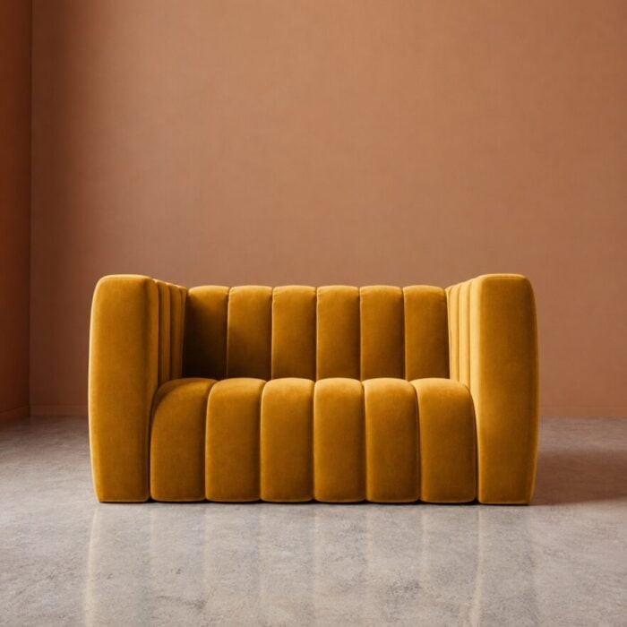 Calmora 2 Seater Sofa - Mustard Velvet