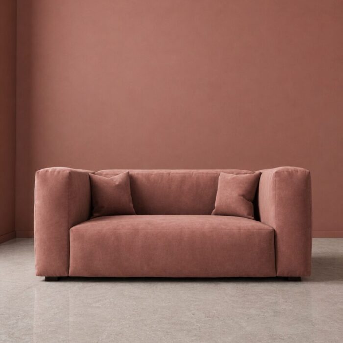 Cushora 2 Seater Sofa - Blush Pink Suede