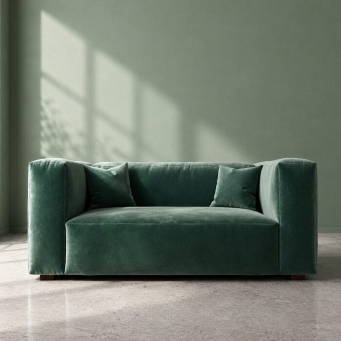 Cushora 2 Seater Sofa - Dark Mint Green Velvet