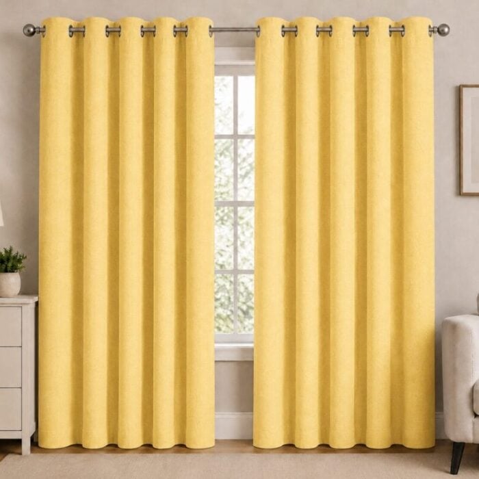 Premium Blackout Eyelet Curtain - Daffodil colour