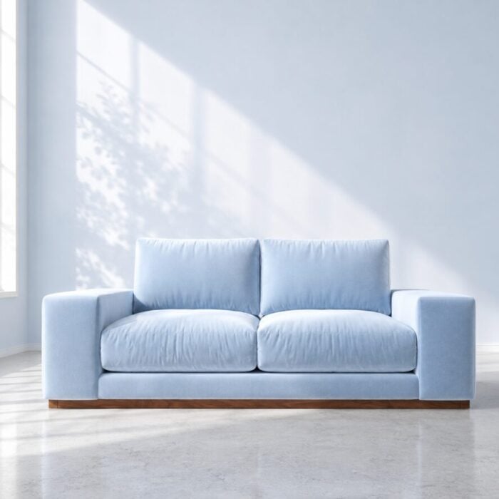 Denver 2 Seater Sofa - Baby Blue Velvet