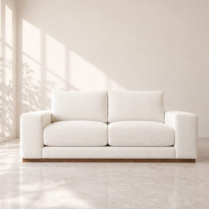 Denver 2 Seater Sofa - White Boucle