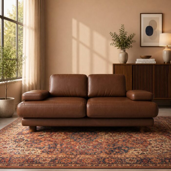 fermo brown leather front full view
