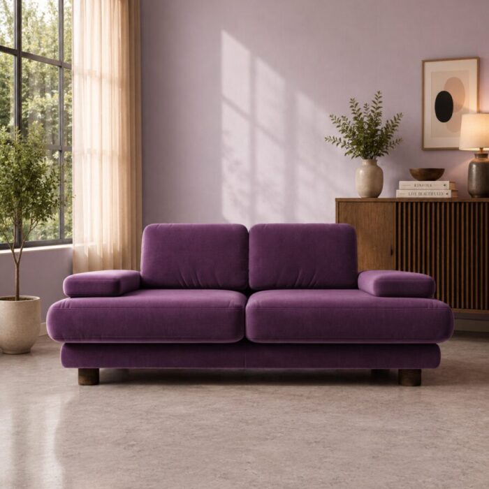 fermo dark purple velvet front view