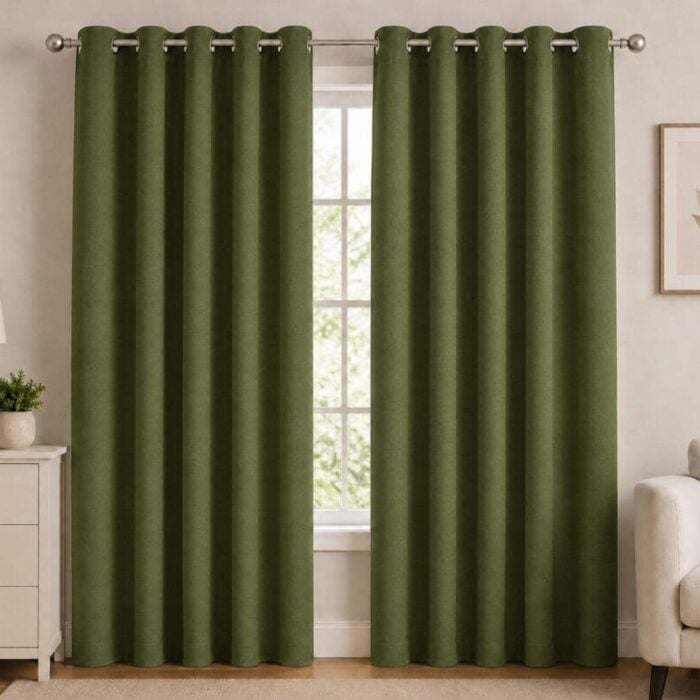 Premium Blackout Eyelet Curtain - Fern colour
