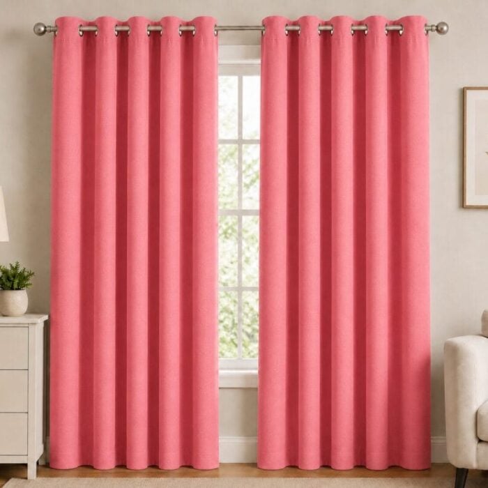 Premium Blackout Eyelet Curtain - Flamingo colour