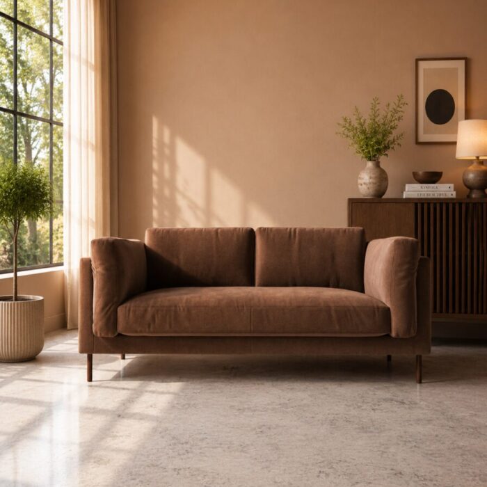 indora brown suede front view