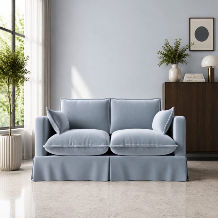 keswick powder blue velvet full front view