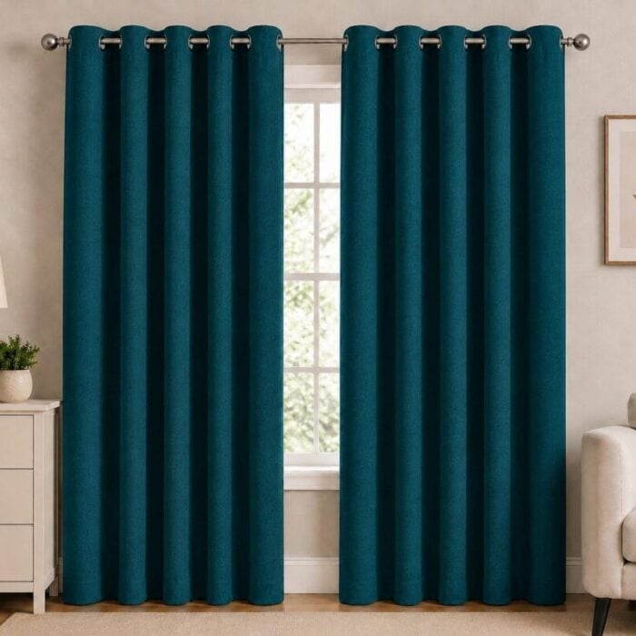Premium Blackout Eyelet Curtain - Petrol colour