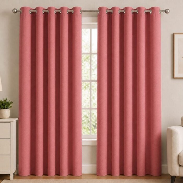 Premium Blackout Eyelet Curtain - Rose colour