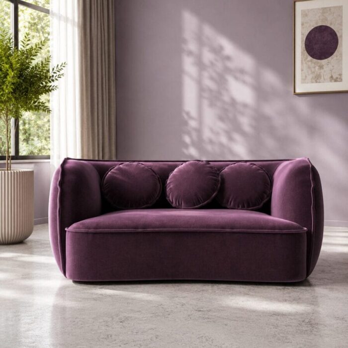 santena dark purple velvet front view