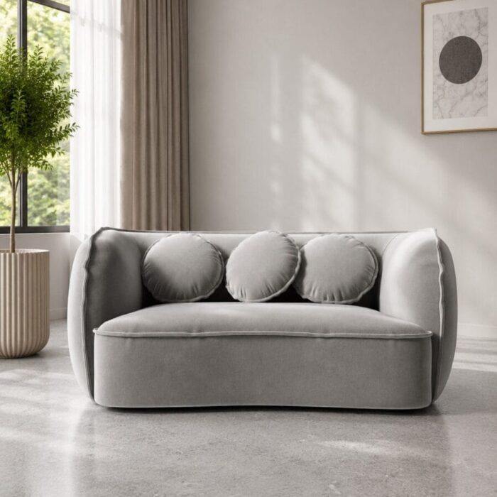 santena grey velvet front view