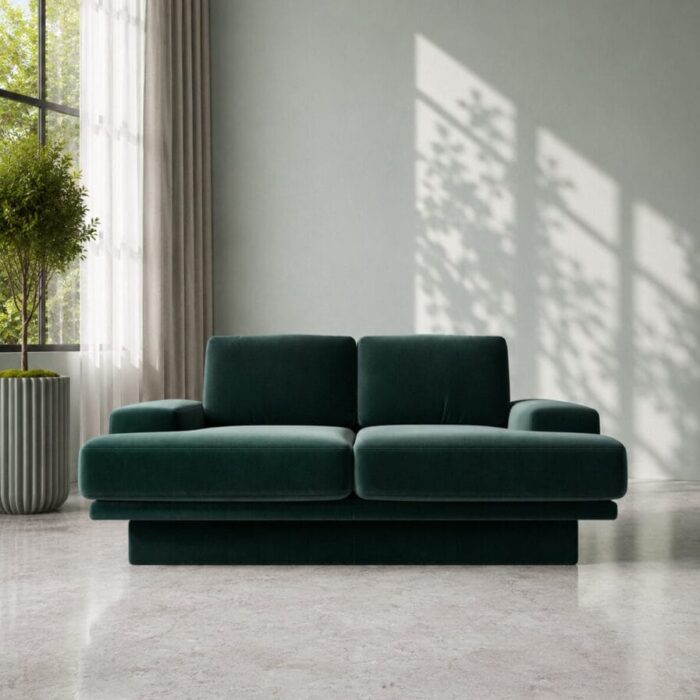 trenton emerald green velvet front view