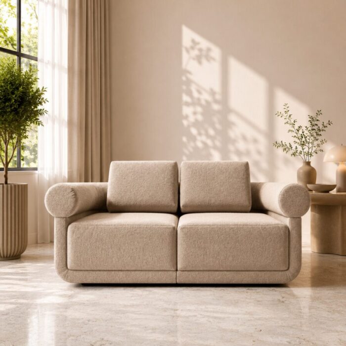 velora dark beige boucle front view