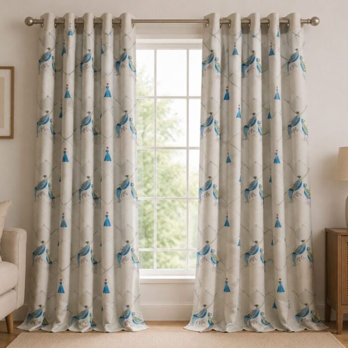 Royal Peacock Printed Dimout Curtain